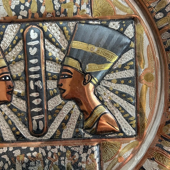 Egyptian Themed Decorative brass vintage Plate 🥰 - Picture 3 of 6